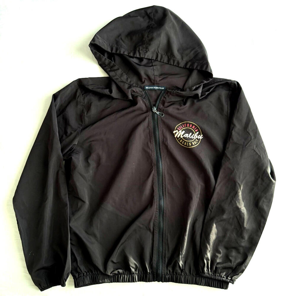 Brandy Melville Malibu CA Locals Only Full Zip Jacket Sz L